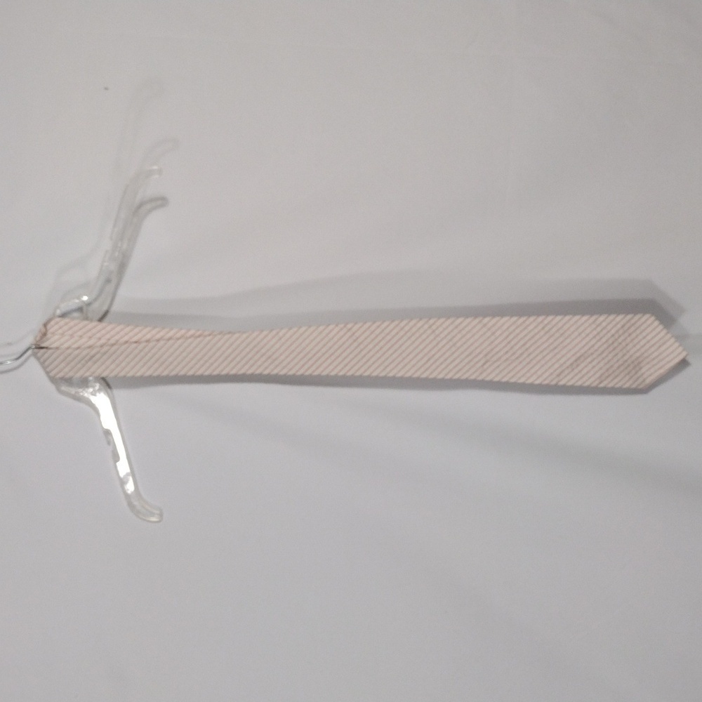NWT Express Silk White and Peach Striped Tie